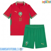 Camisa de time de futebol Marrocos Brahim Diaz #10 Replicas 1º Equipamento Infantil Mundo 2026 Manga Curta (+ Calças curtas)